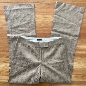 Tahari Tan Patterned Trousers